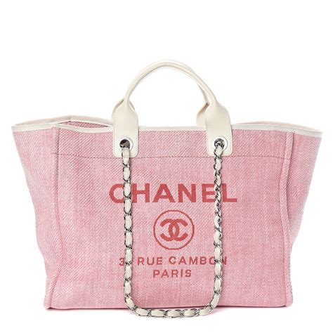 chanel pink canvas bag|chanel handbags large tote bag.